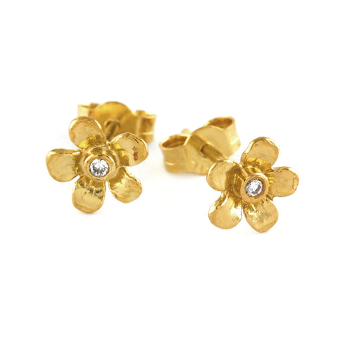 diamond Calabria flower stud earrings - Portobello Lane