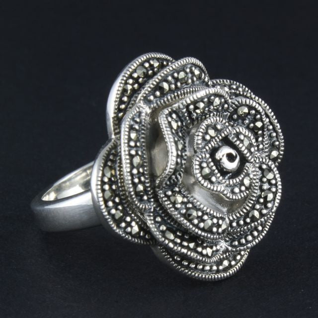 marcasite ring rose - Portobello Lane