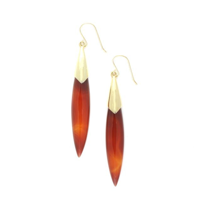 art deco spear earrings carnelian - Portobello Lane