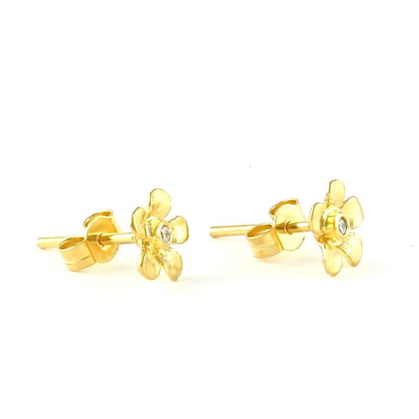 diamond Calabria flower stud earrings - Portobello Lane