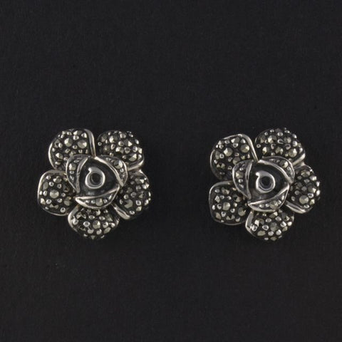marcasite stud earrings roses - Portobello Lane