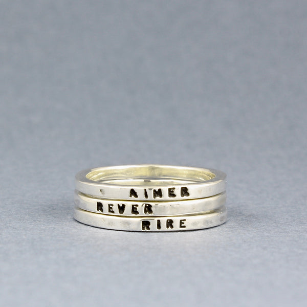 aimer, rêver, rire ring set fine - Portobello Lane