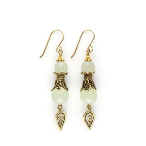 antique earrings quartz green - Portobello Lane