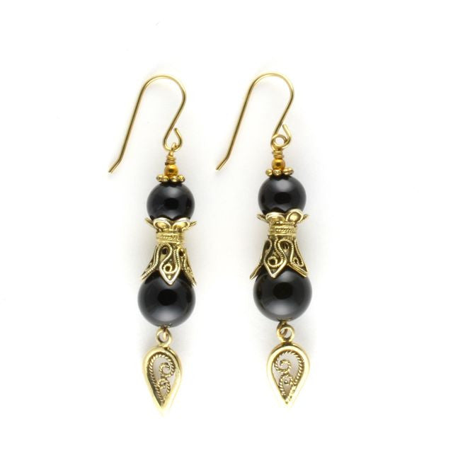 antique earrings onyx - Portobello Lane