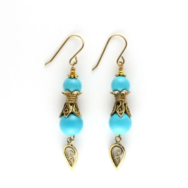 antique earrings turquoise - Portobello Lane