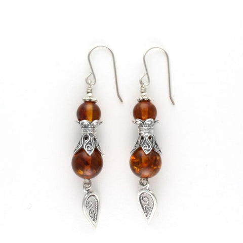 antique earrings amber - Portobello Lane