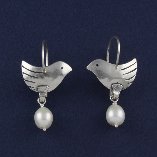 bird earrings with pearls - Portobello Lane