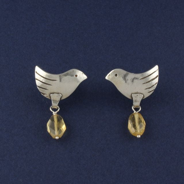 bird earrings with citrine - Portobello Lane