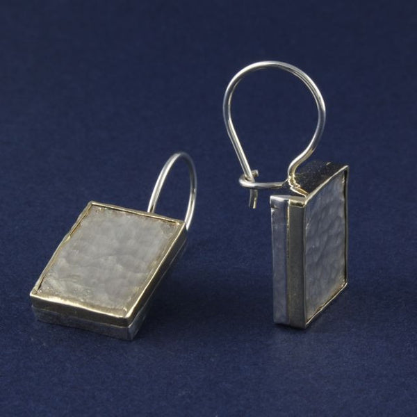 silver & gold edge earrings - Portobello Lane