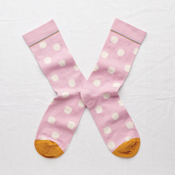 socks polka dots rosewood - Portobello Lane