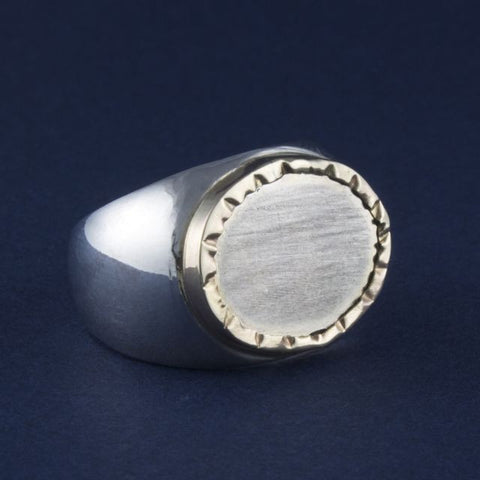 silver & gold ring oval fold - Portobello Lane