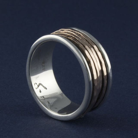 silver and rose gold meditation ring - Portobello Lane