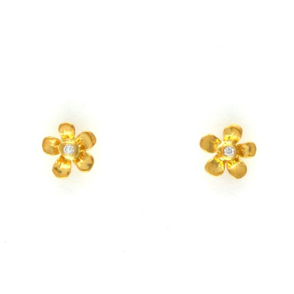 diamond Calabria flower stud earrings - Portobello Lane