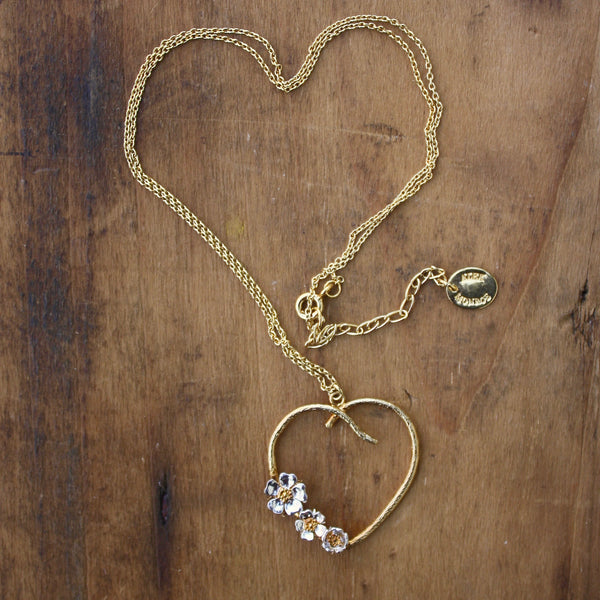 wild rose heart necklace - Portobello Lane